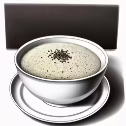 a bowl and plate sit on a white surface