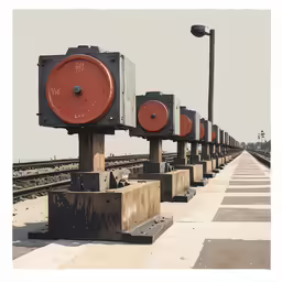 a series of clocks in a public outdoor space
