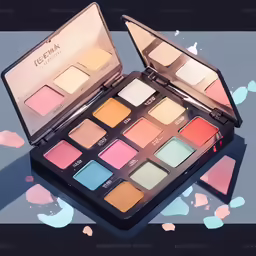 a face palette and eye shadow in a case