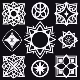 a picture of some different designs on a black background