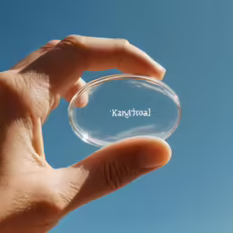 a person is holding up a crystal ball