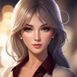 a rendering image of a blonde haired woman in an anime style