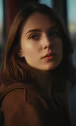 a close up of a person with a blurry background