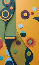 a paper cut design with polka dots on it