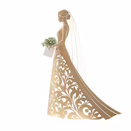 the silhouette of a bride with her bouquet in hand