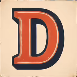 a picture of the letter d on display