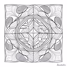 a black and white image of leaves that are drawn in ink,an intricate drawing with different shapes and sizes