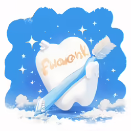 a toothbrush in the shape of a tooth in the clouds
