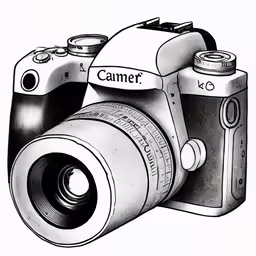 a digital camera that is drawn on a white background