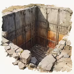 a photograph of a very big box with some rocks in it