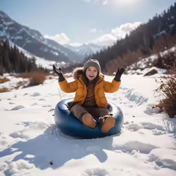 a person is sitting on a body of water