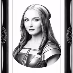 a drawing of a girl in armor