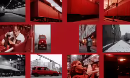 various photos including red images and cars