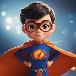 a close up of a very cute kid wearing glasses