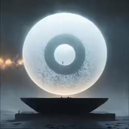 this is a huge ball in the middle of water