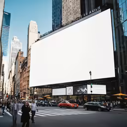 large billboard advertises apple retail in new york city