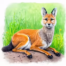 this is a drawing of a young gazelle