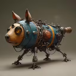 a very artistic looking sculpture that looks like a dog