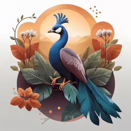 a bird perched on top of a branch with flowers