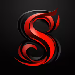 the shape of a black and red snake