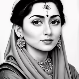 a woman in a veil is wearing jewels