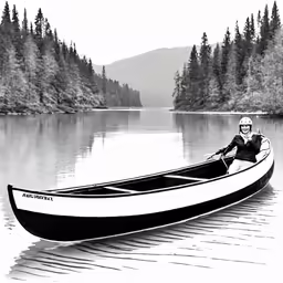 man sitting in his boat on the lake by some trees