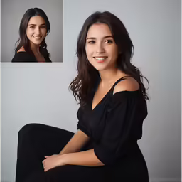 a young woman smiling in a black outfit