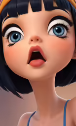 a woman with eyes wide open and tongue sticking out