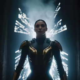 a woman is dressed in the latest avatar of mass effect