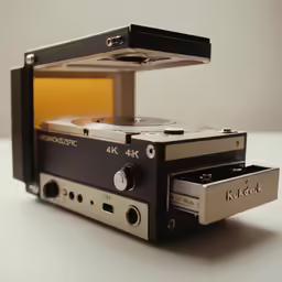 an old analog radio with some parts sitting next to it