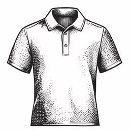 a t shirt with a polo collar and black ink on it