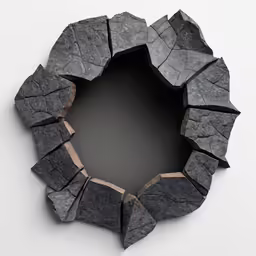 a small mirror that has a hole in it