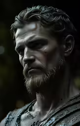 a man with wet beard standing and looking at the camera