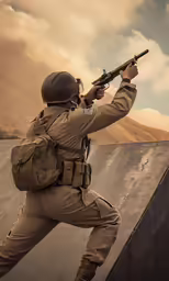 an officer with a gun and a helmet