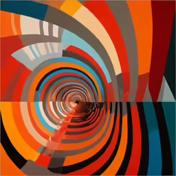 a painting with a colorful pattern and different colors