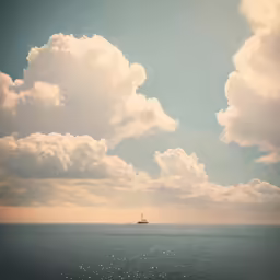 boat floating on a calm body of water