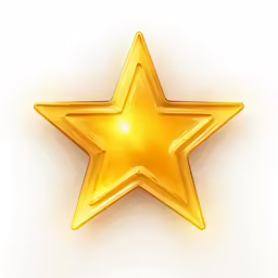 a gold star on white background