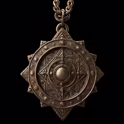 the front and back of a large, ornate necklace
