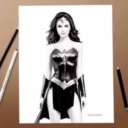 a print of the wonder wonder woman from dc comics