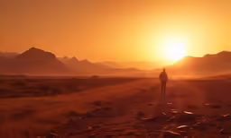 the sun shines brightly across the desert landscape