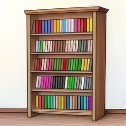 the shelves are full with many books