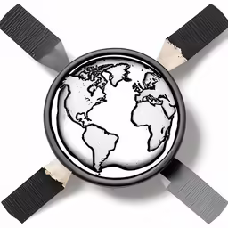 an illustration with the earth on it surrounded by three arrows