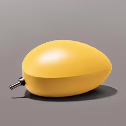 yellow object is placed on a gray table