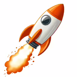 a red and white rocket with smoke coming out of it
