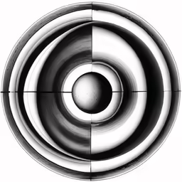 a white circular is shown with two different lines