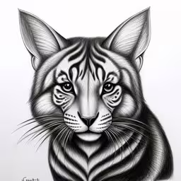 a drawing of a cat
