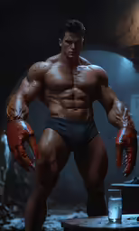 an image of a man with muscles, showing off his muscular phys