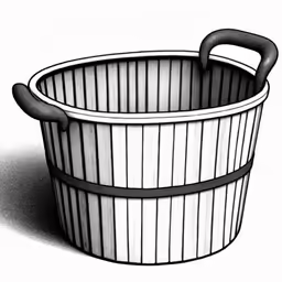 a drawing of a bucket with an empty handle