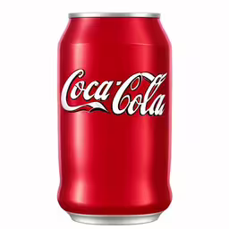 a close up view of a coca - cola can on a white background,a bright red soda with white writing on it,the soft drink is designed to look like it has been opened,an image of an empty soda can,a red coke - cola can that is full of coke