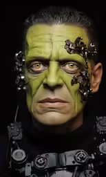 a person in a space suit with robot gears on his head